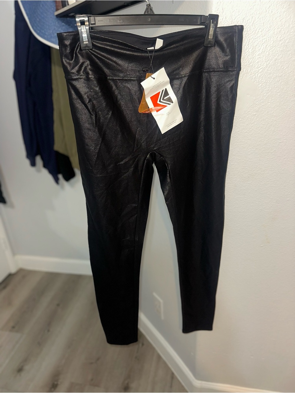 Plus Size Black Faux Leather Leggings with High Waist